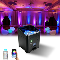 4x18W 6-en-1 Projecteurs LED sans fil sur batterie RGBWA, activés par la musique, contrôle par application, DMX, pour DJ, discothèque, bar, fête, mariage