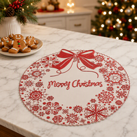 Nouveau Tapis de Table TUOTU en PVC Rouge, Classique, Écologique, Anti-Huile, Antidérapant, Résistant à la Chaleur, Diamètre 400mm, pour la Maison - Vente Chaude en Gros