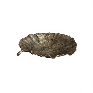 Handmade Metal Leaf Bowl Carved <b>Vintage</b> Design For Food Serving Gifting Table <b>Accessory</b> Leaf Dish Metal Fruits Bowl Home Decor - Product Image 1