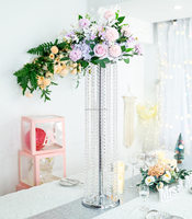 Haute qualité style moderne métal cristal or fleur support grand lustre centres de table pour la décoration de mariage