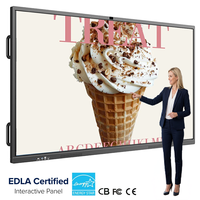 Écran interactif intelligent 4K UHD de 75 pouces, écran tactile LCD, tableau blanc plat, tableau intelligent pour la formation et l'apprentissage