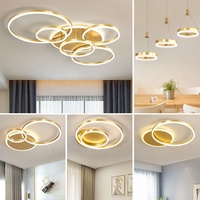 Lustre rond télécommandé moderne Plafonnier Salon Chambre à coucher Maison Plafonniers LED de luxe