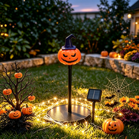 Lampu Taman Tenaga Surya Halloween dengan Bentuk Hantu dan Labu yang Dapat Diganti, Lampu LED Hangat Tahan Air untuk Dekorasi Taman, Halaman, dan Jalan Setapak