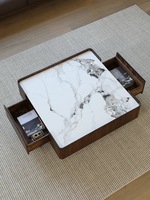 Ensemble de table basse en pierre chinoise moderne avec hauteur réglable pour le mobilier de salon
