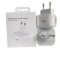 Adaptateur secteur dynamique 40W pliable USB-C, chargeur rapide Type-C pour téléphones mobiles iPhone 15, 16, 17, 17 Pro Max, 18 et Samsung