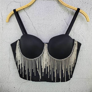 2024 nuovo Design estivo strass catena di nappe piccola <span class=keywords><strong>canottiera</strong></span> moda Performance da palcoscenico abbigliamento da donna - Product Image 2