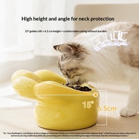 Bol en céramique en forme de patte mignon pour animaux de compagnie, anti-renversement, protection du cou, pour nourriture et eau, pour chatons, chiots, fournitures pour animaux de compagnie