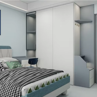 Lit superposé avec bureau d'étude, tatami, style français personnalisé, panneaux de particules en contreplaqué, armoire pour chambre d'enfant, meubles de chambre d'enfant