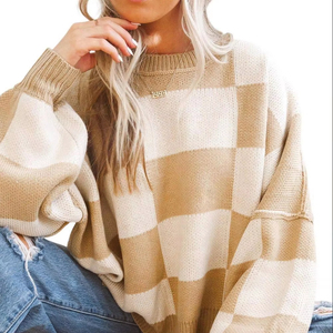TIXOM 2025 <strong>Women's</strong> Casual Fall Winter Sweater <strong>Orange</strong> White Cartoon Pattern Knitted Regular Sleeve Exposed Seam Front <strong>Cardigan</strong> - Product Image 4
