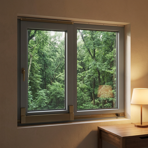Fenêtre coulissante inclinable haut de gamme en bois recouvert d'aluminium, multi-étanchéité, insonorisée, thermiquement isolée, anti-effraction, composite, pour extérieur d'hôtel et d'appartement - Product Image 1