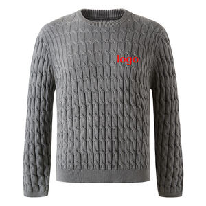 Vente en gros de fournisseurs de vêtements Streetwear vêtements de marque tricots logo de broderie pull en tricot jacquard - Product Image 1