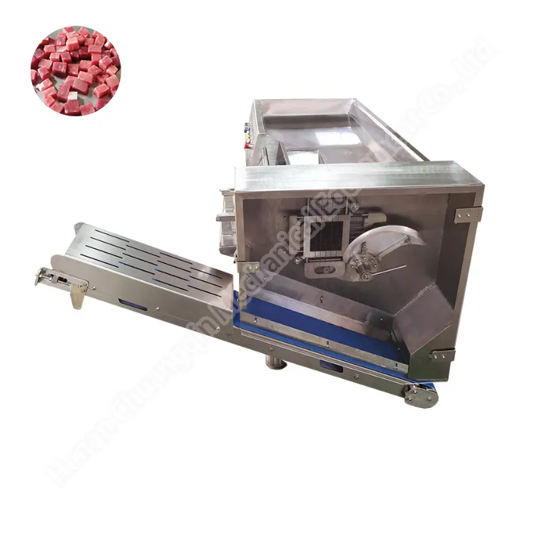 Máquina industrial para cortar en cubitos de carne congelada, maquinaria de procesamiento de carne, cubos industriales de carne de pollo de acero inoxidable de alta eficiencia