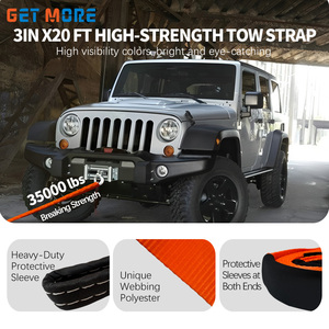 Sangle de remorquage orange pour véhicules en cas d'urgence, 30000 LBS, 3 po x 30 pi, sangle de remorquage en polyester haute résistance pour camion tout-terrain, <span class=keywords><strong>voiture</strong></span>, VTT - Product Image 5