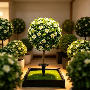 Sphère florale ronde et vive en forme de tournesol avec base de piquet solide pour la décoration des bords de jardin, de pelouse, de cour de style campagnard ou extérieur. - Product Image 3