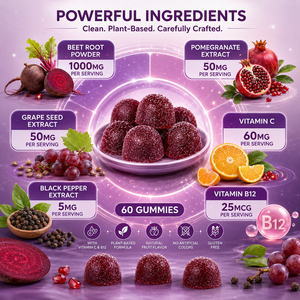 Gomitas de Remolacha OEM/ODM - Suplementos Herbales para Adultos con Múltiples Vitaminas y Extracto de Pimienta Negra, Sin Gluten y Veganos - Product Image 3