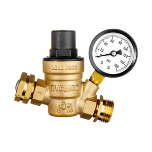 Vanne <span class=keywords><strong>de</strong></span> régulation <span class=keywords><strong>de</strong></span> pression d'<span class=keywords><strong>eau</strong></span> à commande manuelle, réglable, 3/4'', kit en laiton sans plomb pour camping-car/camping-caravane - Product Image 1