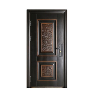 Puerta de entrada de Villa de lujo Puerta DE SEGURIDAD Pelo liso <span class=keywords><strong>del</strong></span> fabricante Puerta de salida moderna de acero inoxidable - Product Image 4