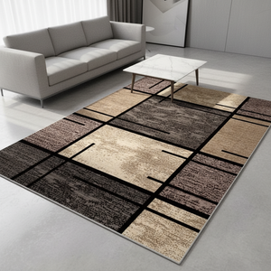 Tapis moderne à poils ras en polyester, lavable en machine, antidérapant, non empilable, épaisseur salon chambre salle à manger Le Soleil - Product Image 1