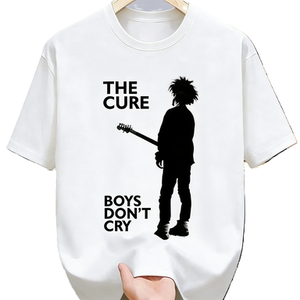 T-shirt graphique The Cure Boys Don't Cry Band, T-shirt pour fans de musique post-punk rock de Robert Smith. T-shirt oversize en coton à manches courtes, style streetwear, décontracté - Product Image 5