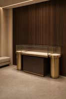 Vitrine de présentation de bijoux en aluminium sur mesure avec verre trempé et éclairage LED pour les magasins de détail, les salles d'exposition et les centres commerciaux