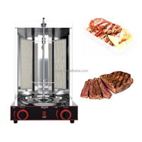 Gril à poulet à gaz à 2 brûleurs rotatif automatique Équipement de grillade Kebab Doner Machine Shawarma Grill Machine Prix à vendre
