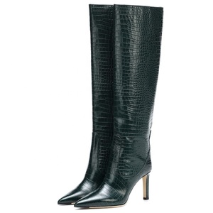 Stylish Design Women's Pull on Long Dress Boots Large Size 45 Knee High Booties Pointed Toe High Heel Stiletto Pumps <b>Shoes</b> - Product Image 2