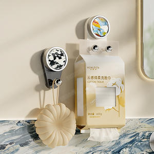 Gancho de succión Monleyta para montaje en pared, sin perforaciones, acabado pulido redondo, para organización de almacenamiento en el baño - Product Image 1