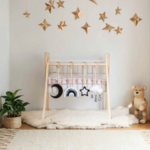 Hot bán handmade montessori-lấy cảm hứng từ gỗ chơi phòng tập thể dục bé quà tặng cho cũi cho trẻ em với <span class=keywords><strong>4</strong></span> treo đồ chơi trẻ em đồ nội thất - Product Image 5