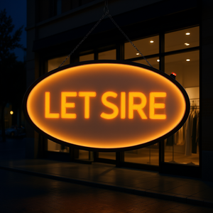 Letrero Luminoso LED de Neón Redondo Negro Acrílico para Tienda o Negocio, Iluminación de 5000K Luz Diurna, 2 Años de Garantía - Product Image 2