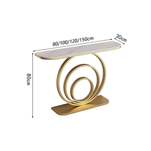 Table <span class=keywords><strong>console</strong></span> de luxe en métal avec plateau en marbre pour entrée, hall d'entrée, salon et couloir, style mobilier moderne d'usine - Product Image 2