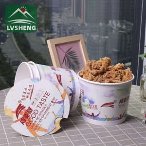 공장 도매 테이크아웃 친환경 종이 용기 팝콘 프라이드치킨 버킷 일회용 맞춤 로고 대용량 포장 - Product Image 2