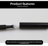 Pinceau de maquillage multifonctionnel rotatif à double tête en fibres synthétiques pour sourcils, lèvres et fard à paupières oblique