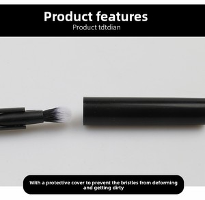 Pinceau de maquillage rotatif multifonctionnel 4 en 1 à double tête, pour sourcils, lèvres, fard à paupières oblique et yeux. - Product Image 2