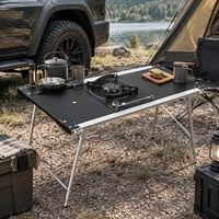 Table pliante d'extérieur en alliage d'aluminium, légère, portable, rectangulaire, pour le camping