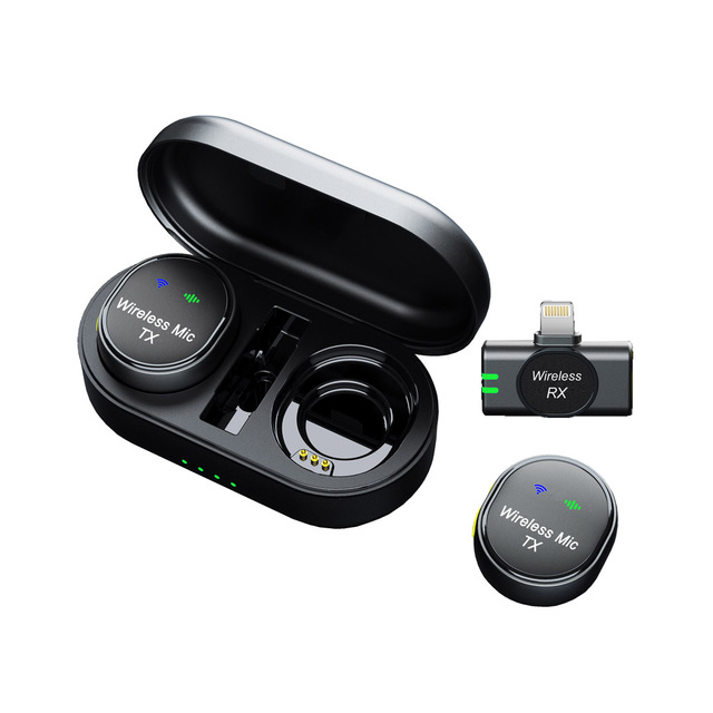 Magnet Wireless Microphone Condenser Professional Lavalier Lapel Microphone with Charging Case
