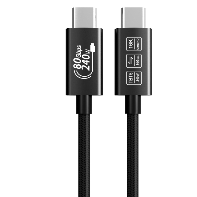 High-Speed PD240W USB-C Cable Compatible with Thunderbolt 5 80Gbps Supports 16K/8K Display Monitor  Printers