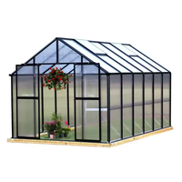 Polycarbonate Serres Double Porte Coulissante Installation Rapide Usine En Gros Option Personnalisée Jardin Bâtiments Kit Rotproof