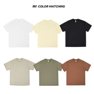 Camiseta de Manga Corta para Hombre, Estilo Holgado, Marca Moderna, Algodón Puro, Hombros Caídos - Product Image 1