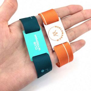 Bracelet de poignet large personnalisé en polyester extensible, bracelet élastique en tissu - Product Image 6