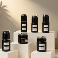 Flacon de lotion cosmétique noir avec bouchon à vis, design unique, 20 ml, 30 ml, 40 ml, 50 ml, 60 ml, 80 ml, 100 ml, 120 ml, pot à crème avec boîte d'emballage