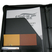 ModernQiu - Carpeta Portafolio Profesional de Piel Sintética Negra Personalizada Tamaño A4 para Hombre y Mujer