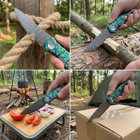 Couteau pliant tactique VG10, couteau de poche Damas, manche en nacre, couteau de chasse et de camping, outil à ouverture rapide 4020