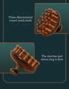 Herramientas de masaje para el cabello con logotipo personalizado, peine de madera para masaje de sándalo, cepillo masajeador para el cuero cabelludo, para el crecimiento del cabello, para la cabeza - Product Image 6