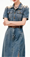 Robes midi en jean OEM ODM pour l'été, mélange de coton, délavage clair, décontractées, mode féminine