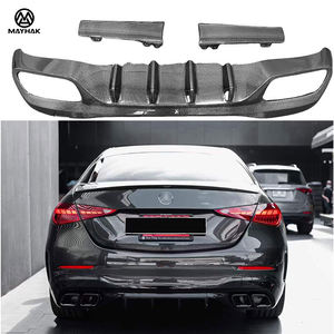Diffuseur arrière en fibre de carbone véritable 3K, lèvre de pare-chocs arrière pour Mercedes Benz W206 Classe C C200 C260 C43 63 Style 2015-2020 - Product Image 1