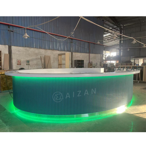 Muebles de <span class=keywords><strong>Bar</strong></span> Contemporáneos, Diseño Moderno de Barra Redonda para Restaurante, Barra de <span class=keywords><strong>Bar</strong></span> Verde de Gran Tamaño con Diseño, Tamaño y Color Personalizados - Product Image 1