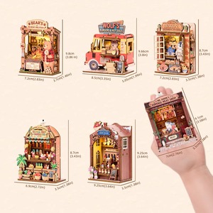 ชุดแม่เหล็กติดตู้เย็นไม้ Hamaileon แบบ DIY รูปสัตว์น่ารัก ซีรีส์ร้านค้า ชุดตัวต่อ 3 มิติ แม่เหล็กติดตู้เย็นแบบ LED ของตกแต่งบ้าน ของขวัญงานฝีมือ - Product Image 5