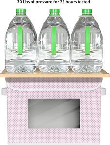 Modern Fabric <b>Foldable</b> Storage <b>Boxes</b> with Lids 4 Pack Dustproof Lightweight Stackable Pink - Product Image 3