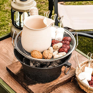 Plato y cuenco para exteriores de acero inoxidable 304, vajilla para acampar al aire libre de seis piezas, almacenamiento portátil de montaña, utensilios de cocina - Product Image 2