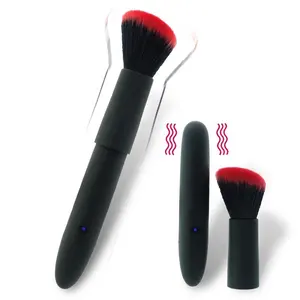 New Rechargeable 10 Modes Vibrating Makeup Brush Vibrator Women Massager Wand Stick Magic Multi-Function Sex Toys